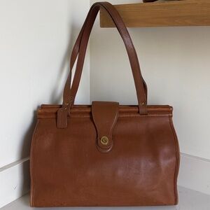 Vintage Coach Barclay Tote Briefcase Shoulder Bag in Tan Color